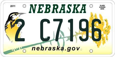 NE license plate 2C7196
