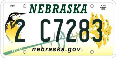 NE license plate 2C7283