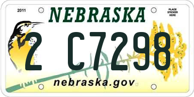 NE license plate 2C7298