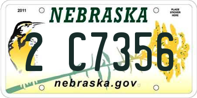 NE license plate 2C7356
