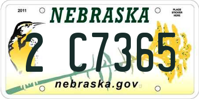 NE license plate 2C7365