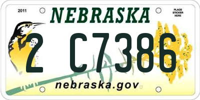 NE license plate 2C7386