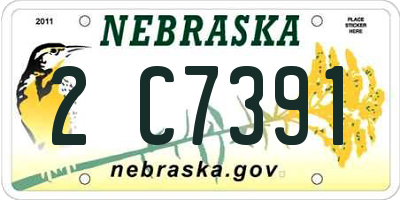 NE license plate 2C7391