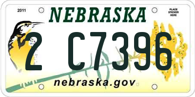NE license plate 2C7396
