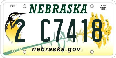 NE license plate 2C7418