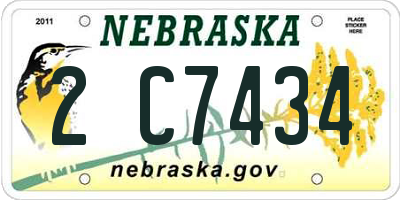NE license plate 2C7434