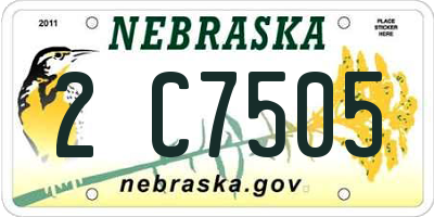 NE license plate 2C7505