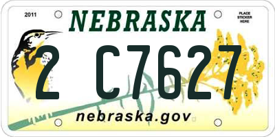 NE license plate 2C7627
