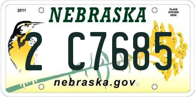 NE license plate 2C7685