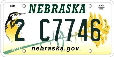 NE license plate 2C7746
