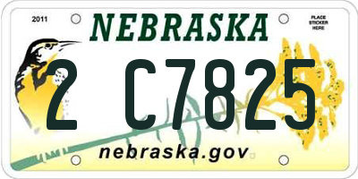 NE license plate 2C7825