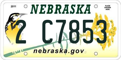 NE license plate 2C7853