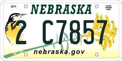 NE license plate 2C7857