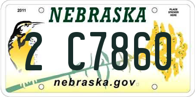 NE license plate 2C7860