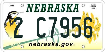 NE license plate 2C7956