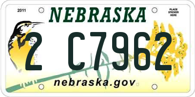 NE license plate 2C7962
