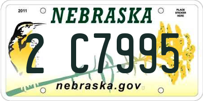 NE license plate 2C7995