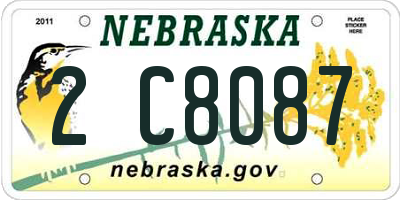 NE license plate 2C8087