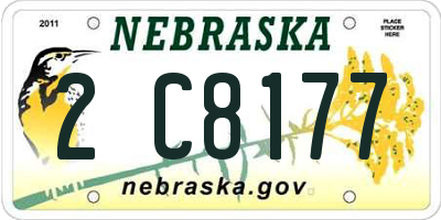 NE license plate 2C8177