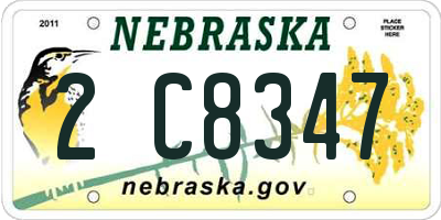 NE license plate 2C8347