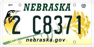NE license plate 2C8371