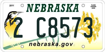NE license plate 2C8573