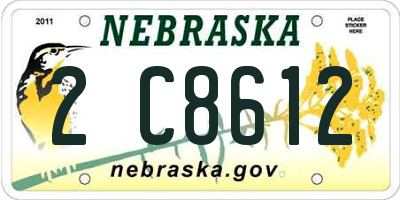NE license plate 2C8612