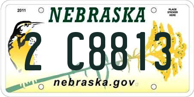 NE license plate 2C8813