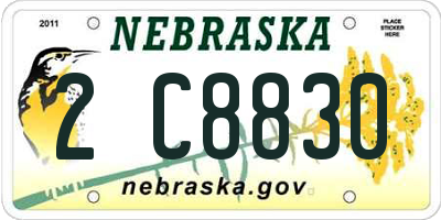 NE license plate 2C8830