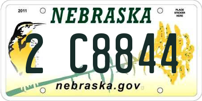NE license plate 2C8844