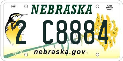 NE license plate 2C8884