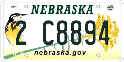 NE license plate 2C8894