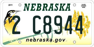 NE license plate 2C8944