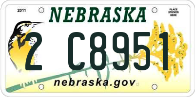 NE license plate 2C8951