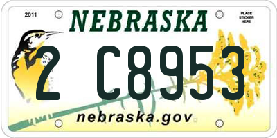 NE license plate 2C8953