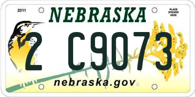 NE license plate 2C9073