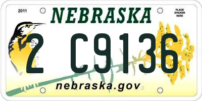 NE license plate 2C9136