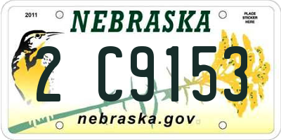 NE license plate 2C9153