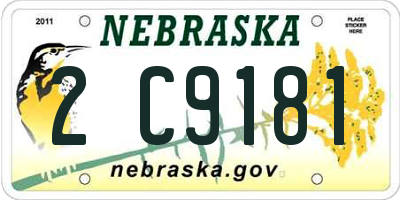 NE license plate 2C9181