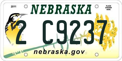 NE license plate 2C9237
