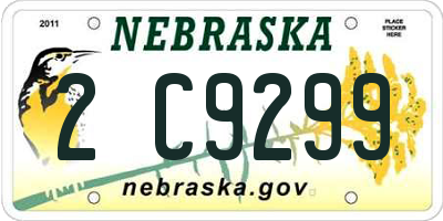NE license plate 2C9299