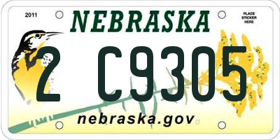 NE license plate 2C9305