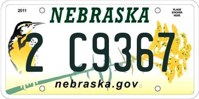 NE license plate 2C9367