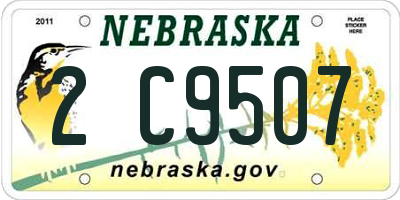 NE license plate 2C9507