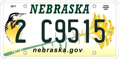 NE license plate 2C9515