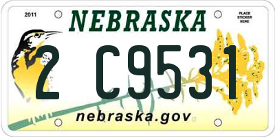 NE license plate 2C9531