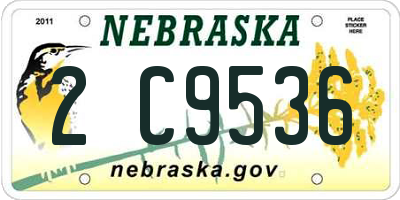 NE license plate 2C9536
