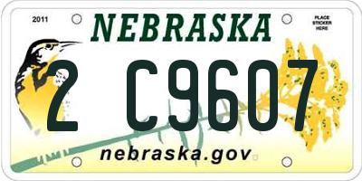 NE license plate 2C9607