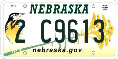NE license plate 2C9613