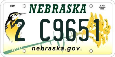 NE license plate 2C9651